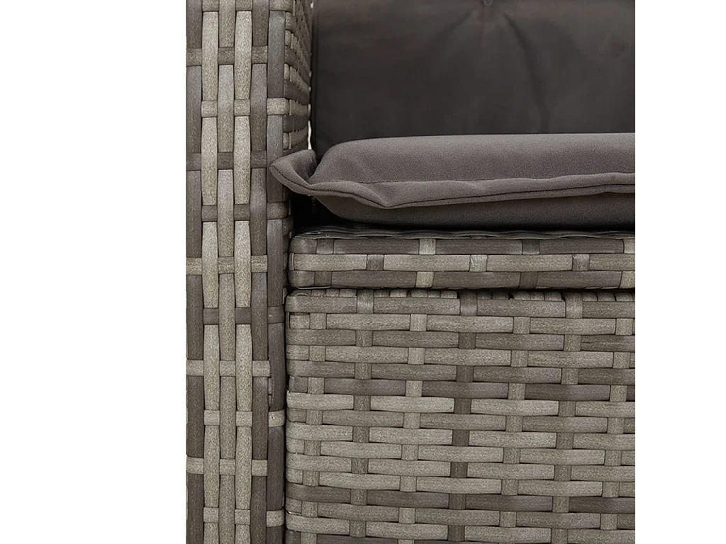 Christophe-Louis  3-delige Tuinset met kussens poly rattan grijs