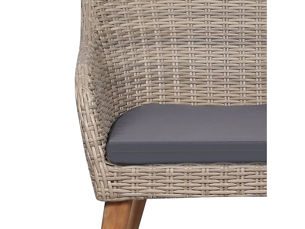 Coole  Ensemble à manger de jardin et coussins 5 pcs Marron