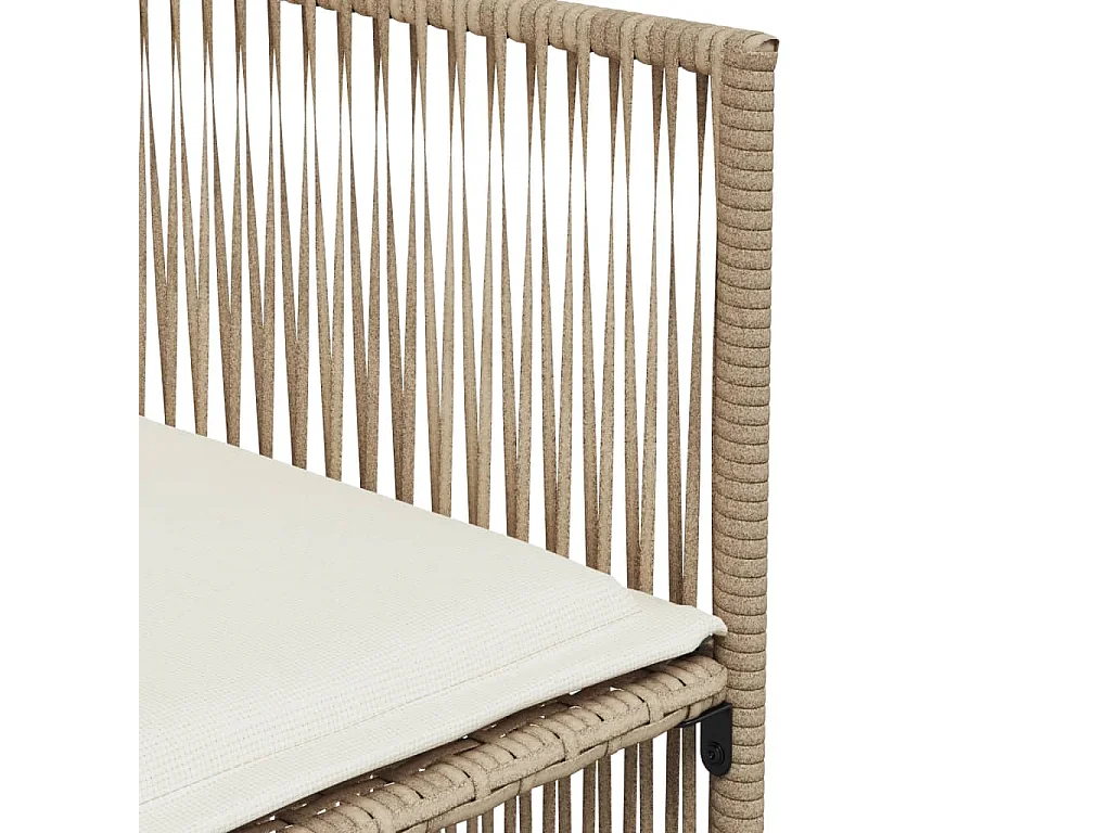 Cille  Ensemble à manger de jardin et coussins 7 pcs beige poly rotin