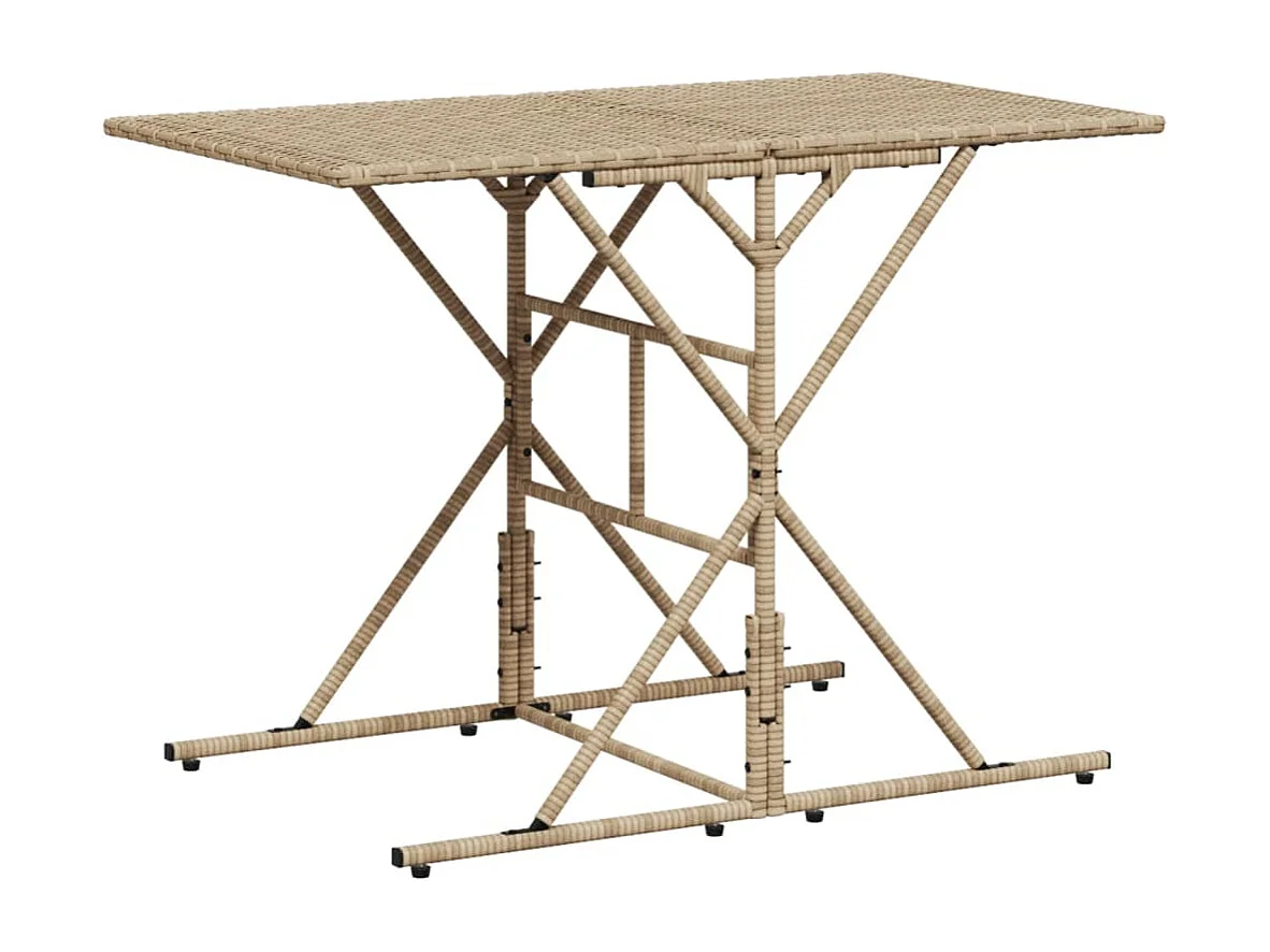 Cille  Ensemble à manger de jardin et coussins 7 pcs beige poly rotin