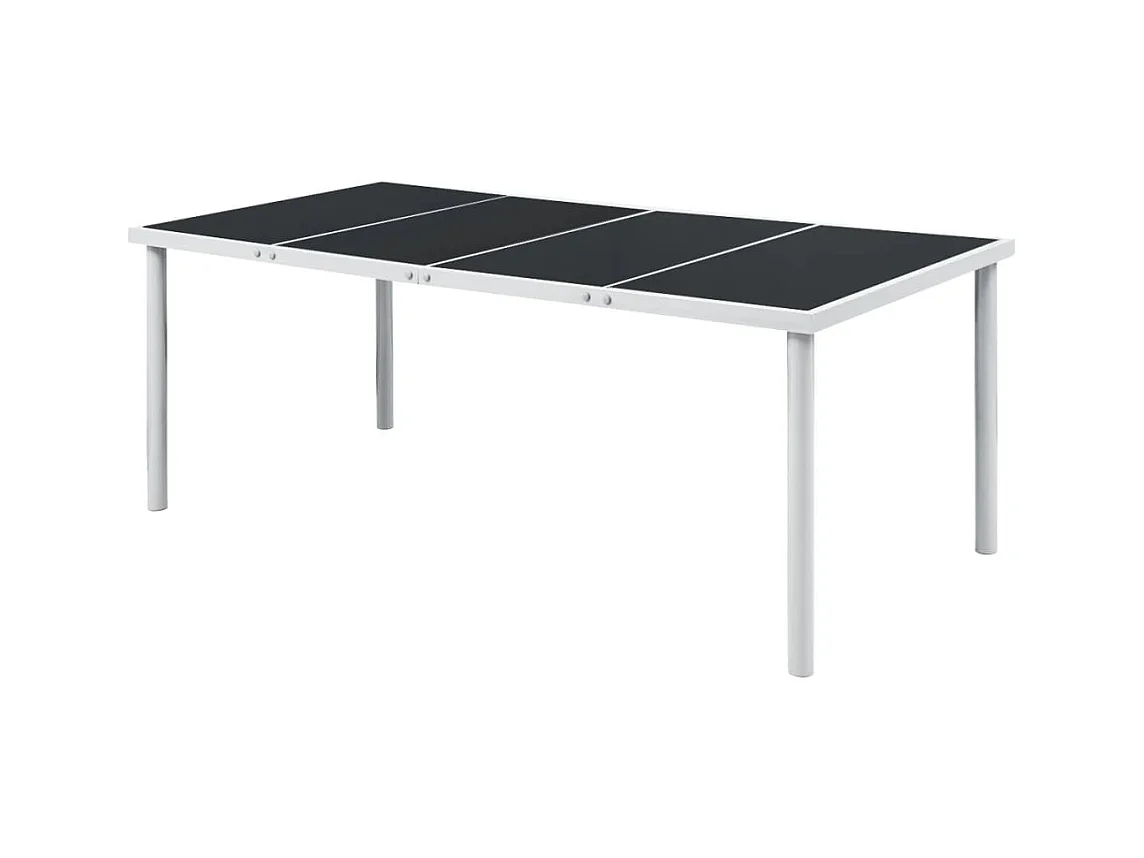 Garden Furniture -  Ensemble à manger d'extérieur 9 pcs Acier Noir