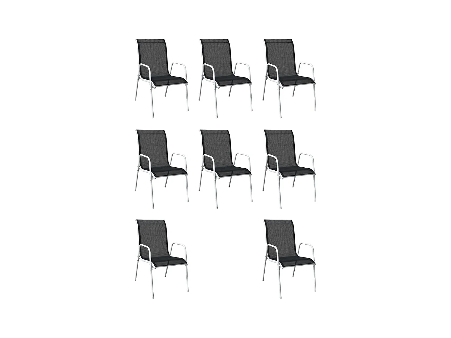 Garden Furniture -  Ensemble à manger d'extérieur 9 pcs Acier Noir