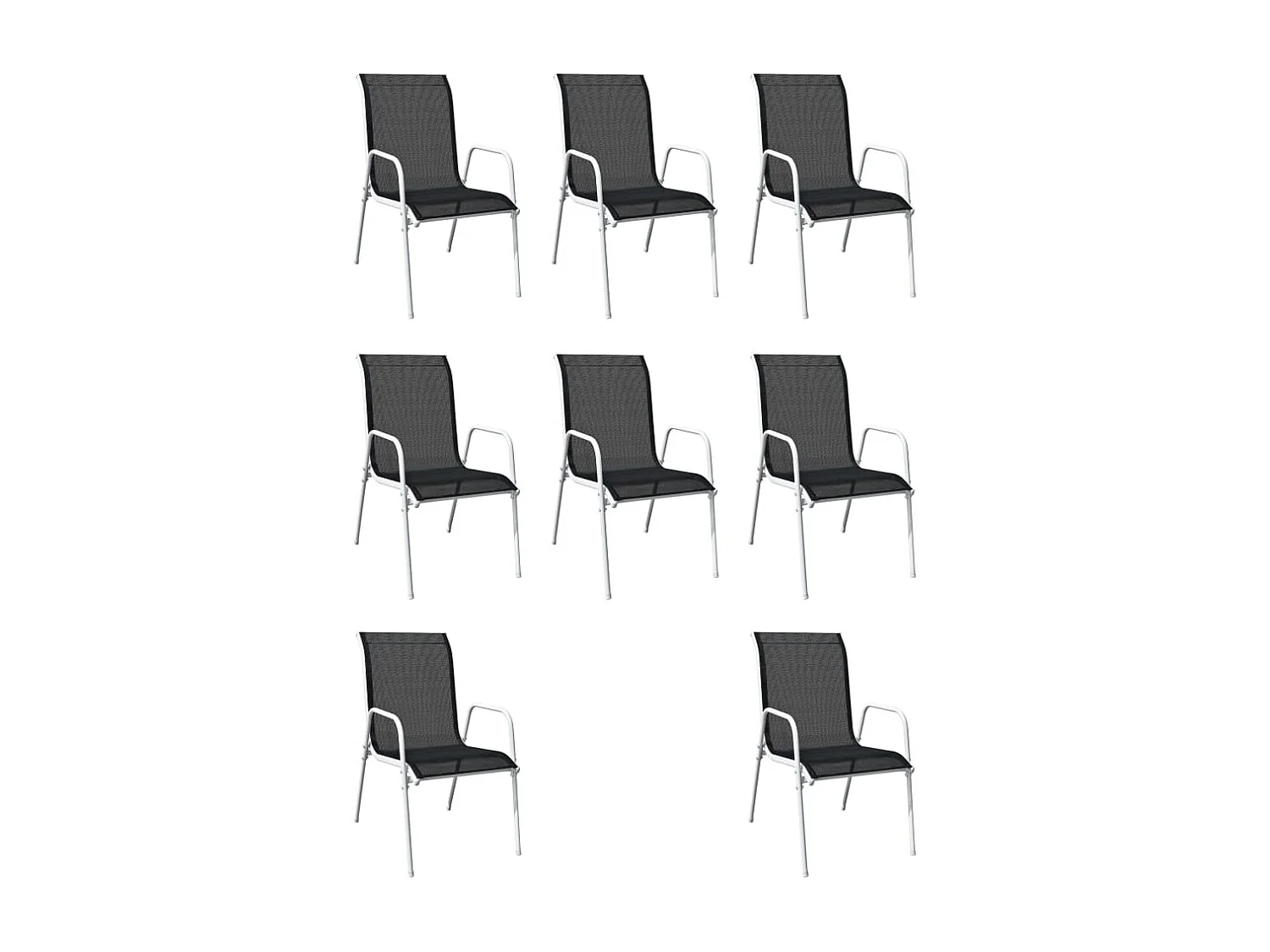 Garden Furniture -  Ensemble à manger d'extérieur 9 pcs Acier Noir