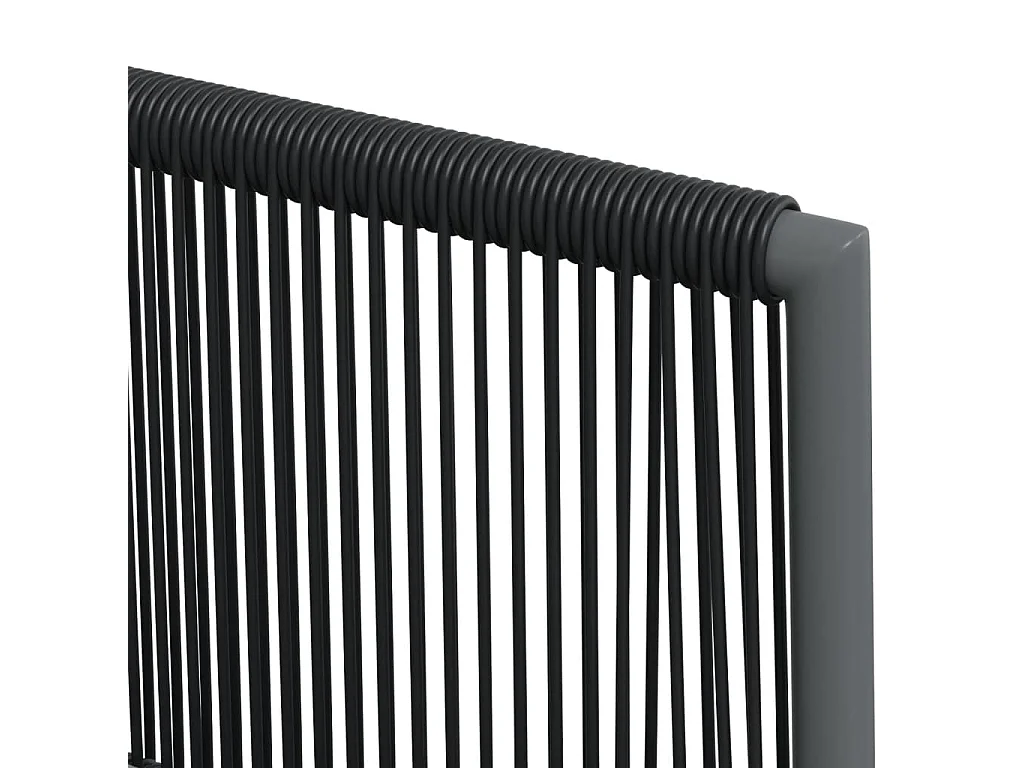 Giovanni Carlo  Set comedor jardín 5 pzas y cojines acero ratán sintético negro