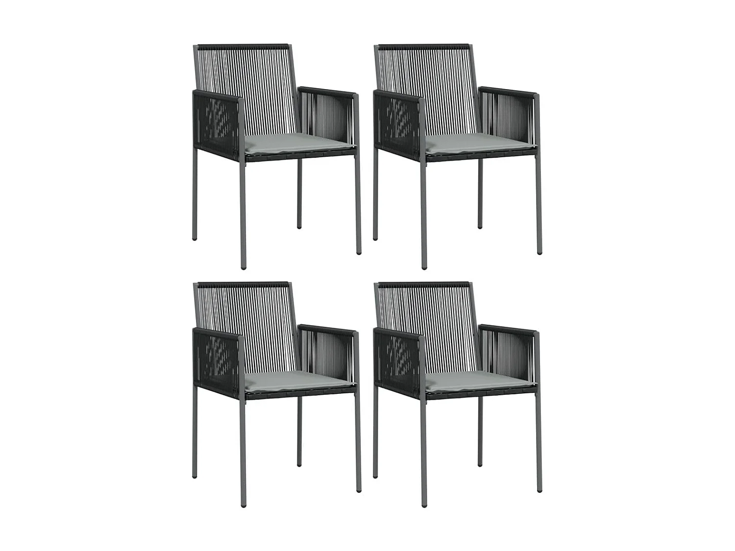 Giovanni Carlo  5-delige Tuinset met kussens poly rattan en staal zwart