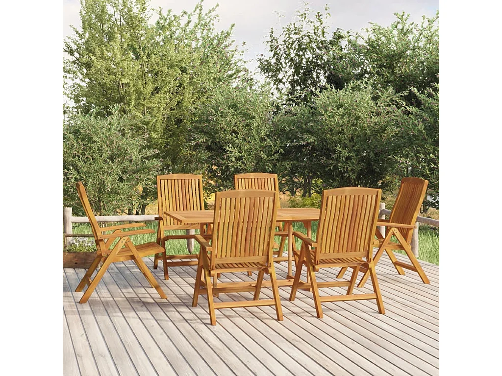 Talvin  Ensemble à manger de jardin 7 pcs Bois de teck solide