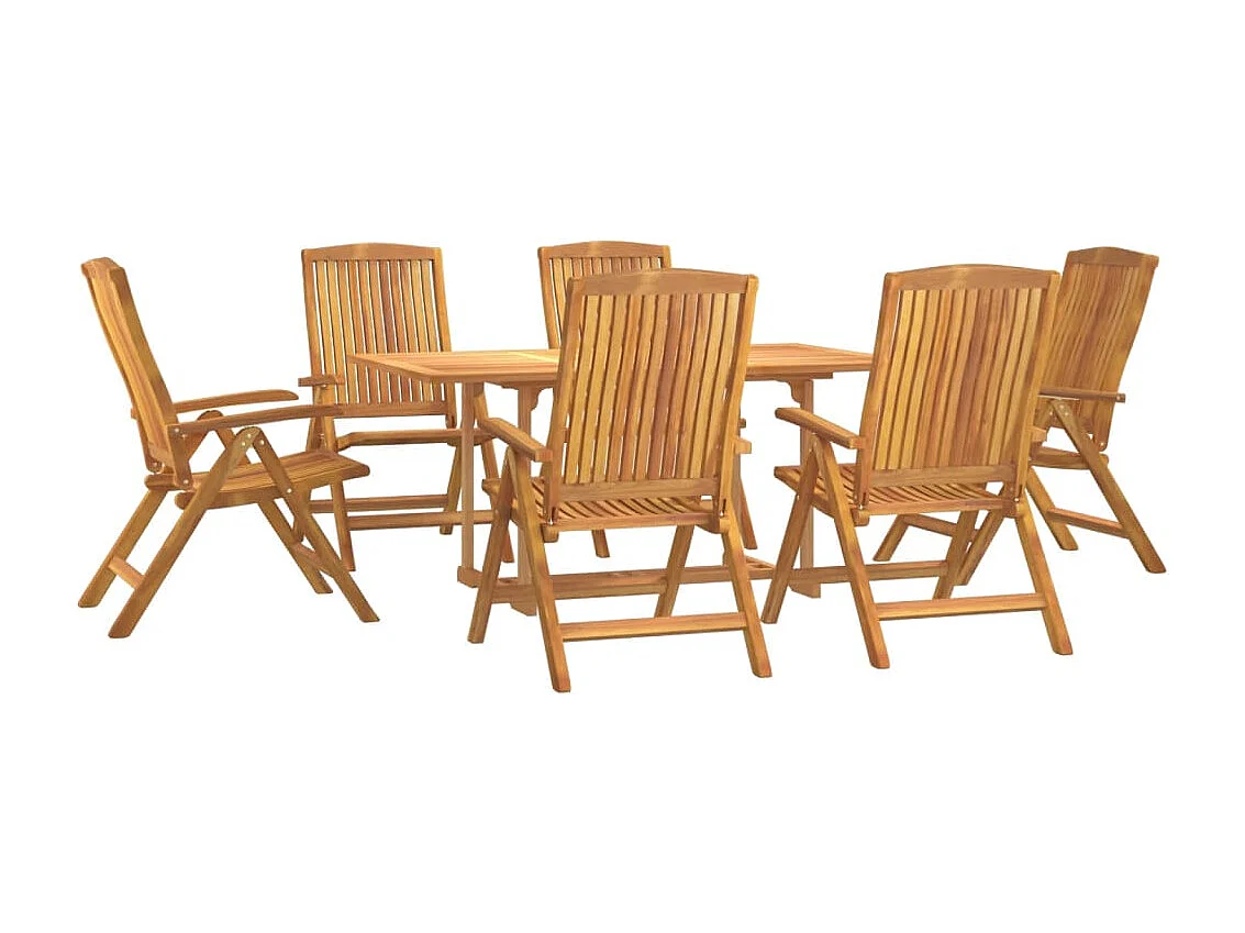 Talvin  Ensemble à manger de jardin 7 pcs Bois de teck solide