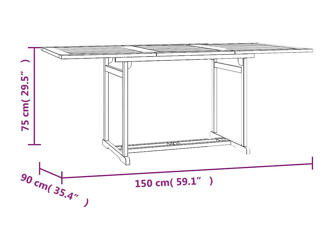 Talvin  Ensemble à manger de jardin 7 pcs Bois de teck solide