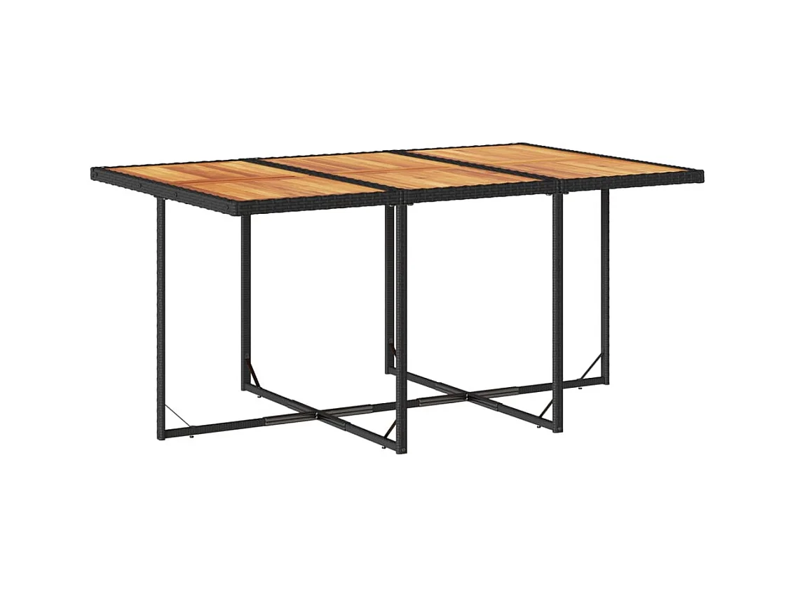 Ljungby  7-delige Tuinset met kussens poly rattan zwart