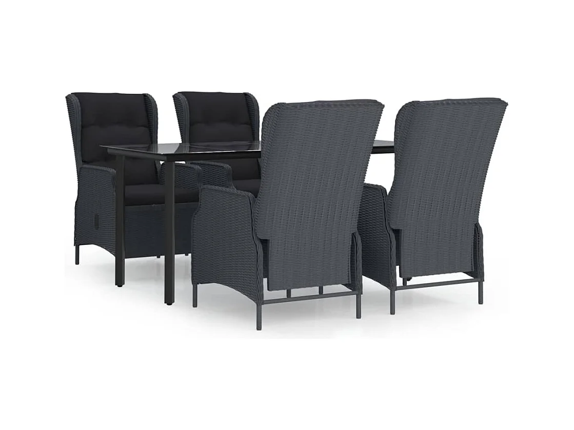 Santa Rosa  Ensemble à manger de jardin 5 pcs Gris foncé Résine tressée