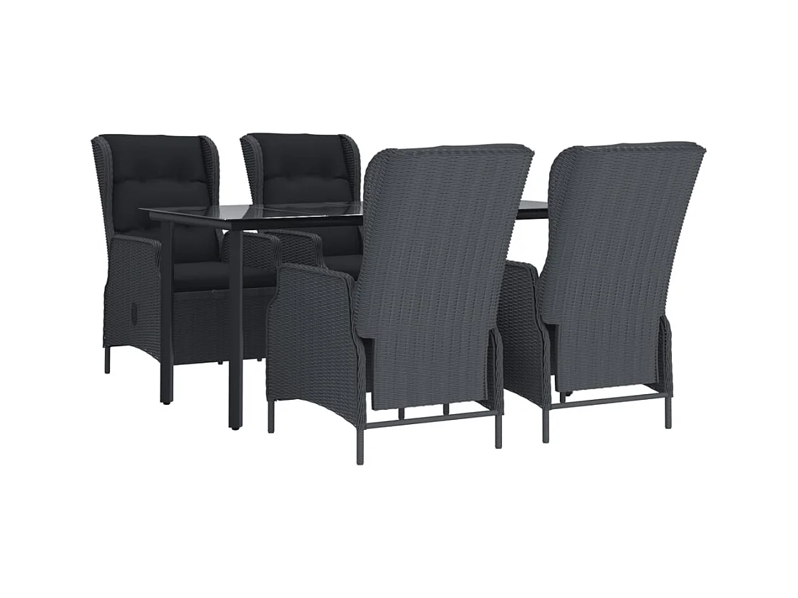 Santa Rosa  Ensemble à manger de jardin 5 pcs Gris foncé Résine tressée