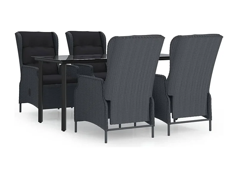 Santa Rosa  Ensemble à manger de jardin 5 pcs Gris foncé Résine tressée