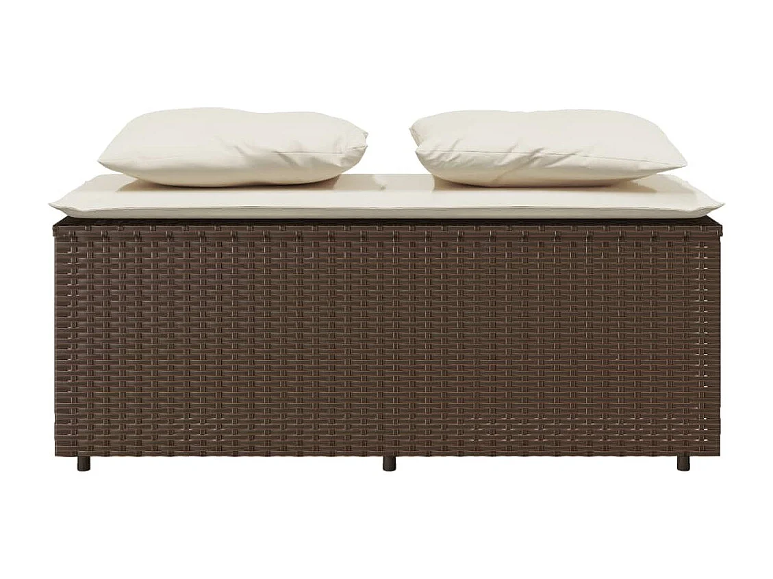 Zizo  Ensemble à manger de jardin 3 pcs et coussins marron poly rotin