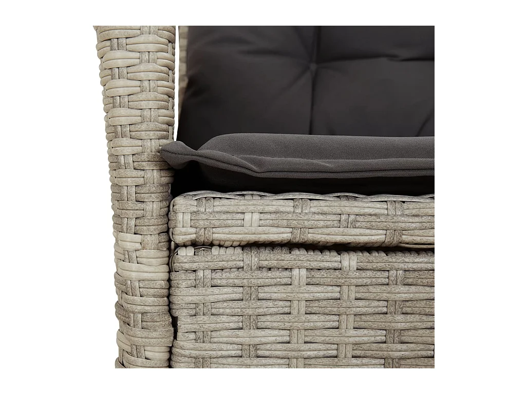 Emory  Ensemble à manger de jardin et coussins 9 pcs gris clair rotin