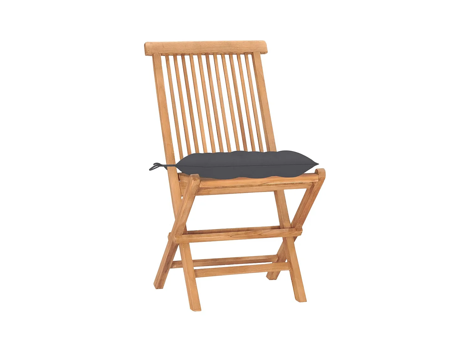 Grimlaug  Ensemble à manger d'extérieur pliable avec coussin 3 pcs Teck