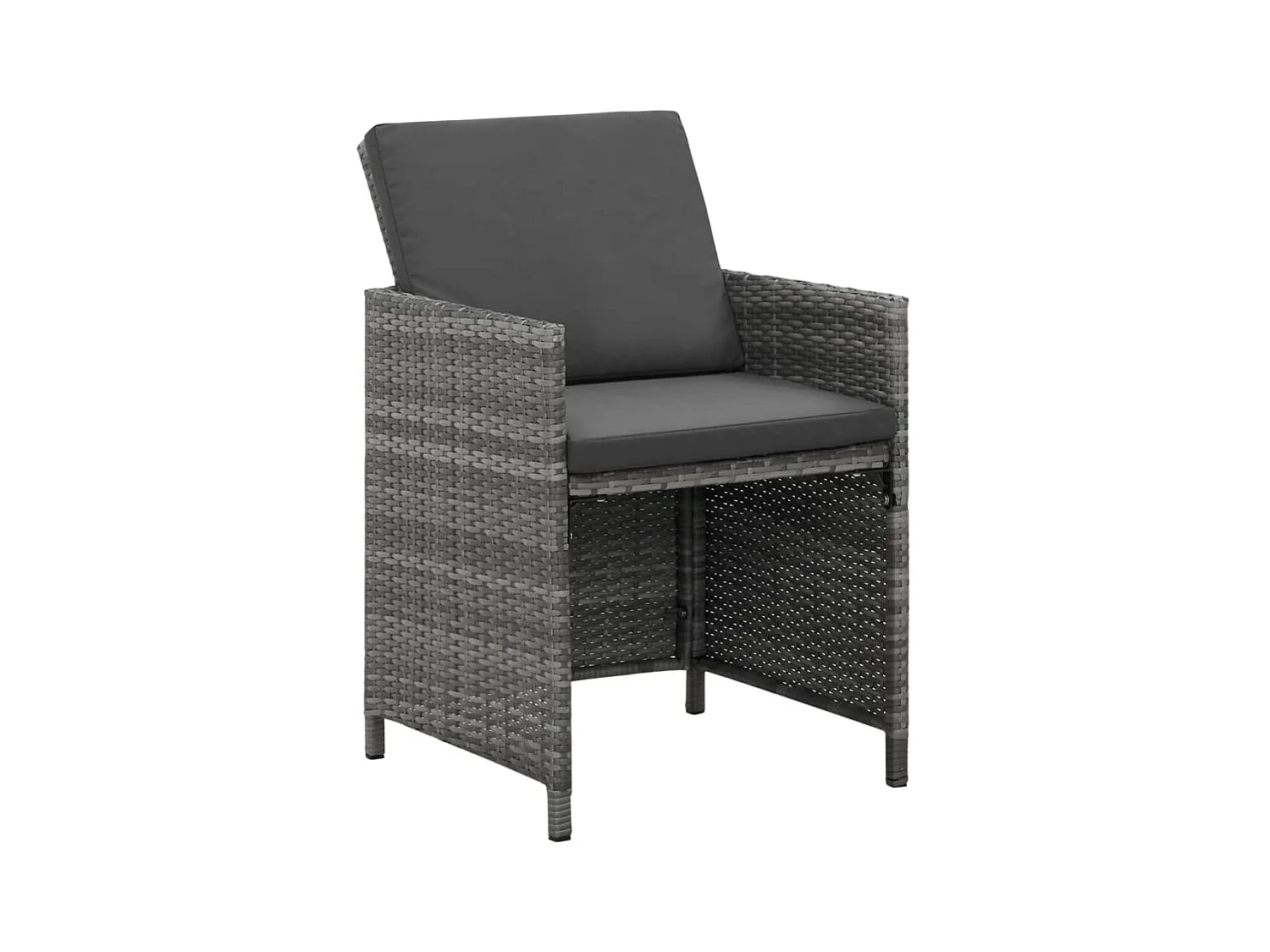 Hugo  Ensemble à manger de jardin coussins 9pcs Résine tressée Gris