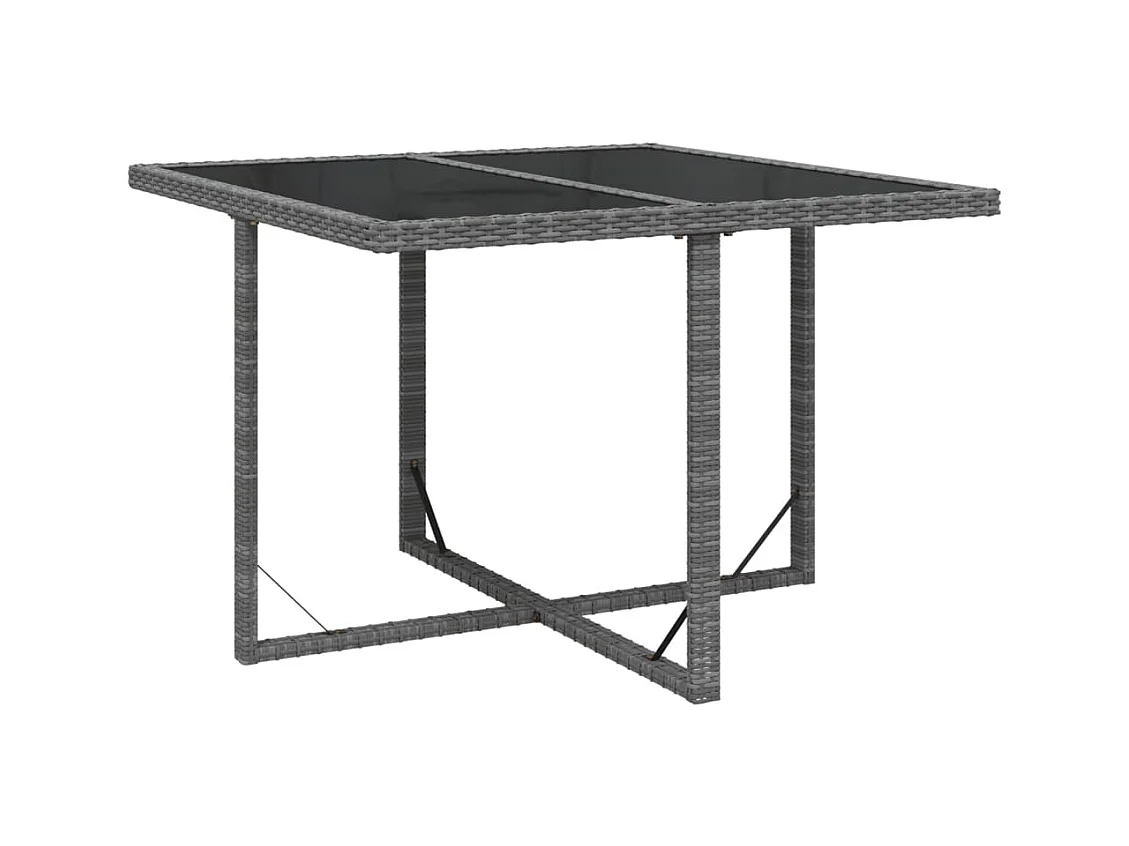 Hugo  Ensemble à manger de jardin coussins 9pcs Résine tressée Gris