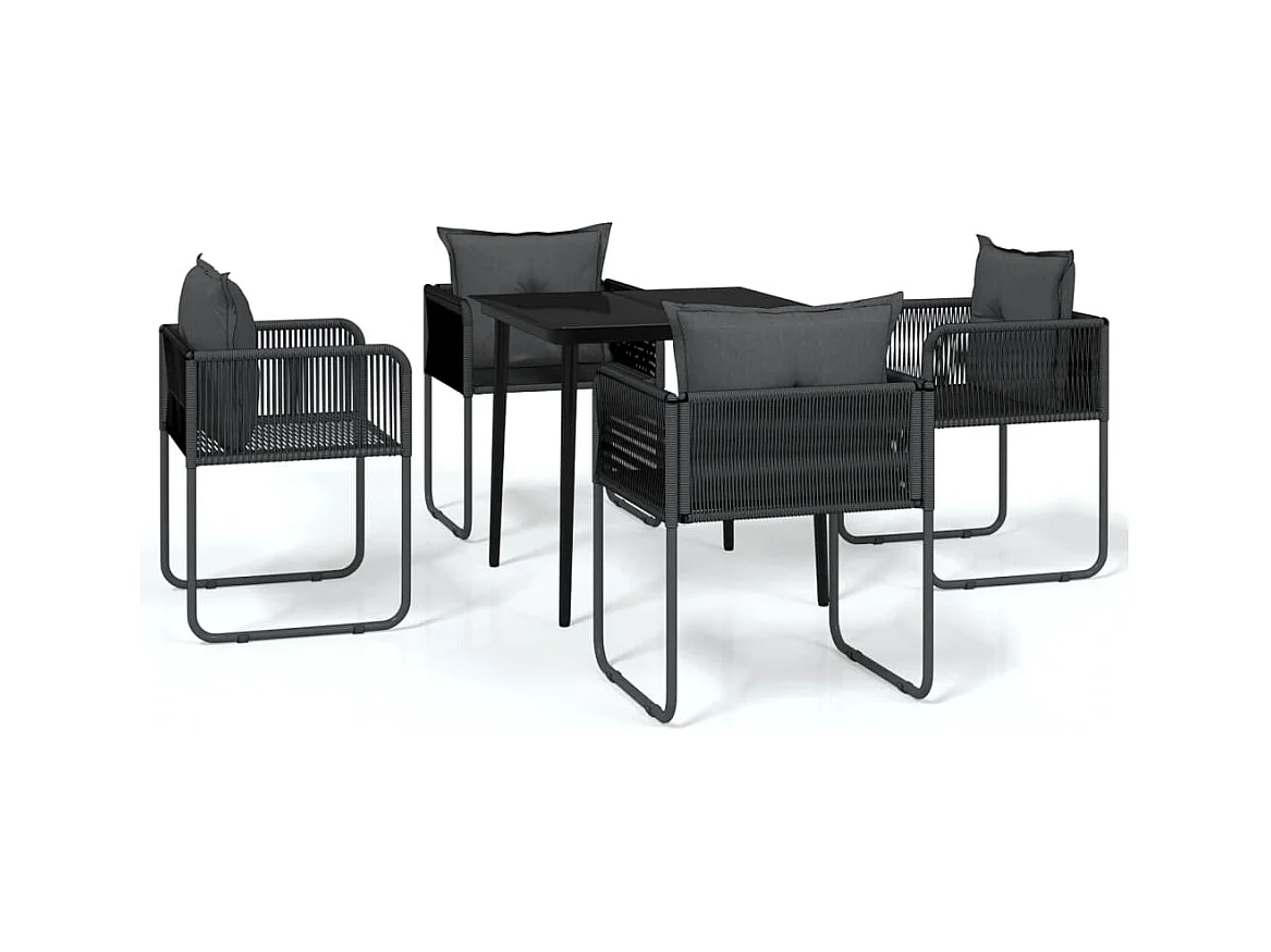 Azzedine  5-delige Tuinset zwart