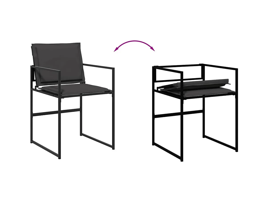 Dario Paolo  15-delige Tuinset met kussens textileen zwart