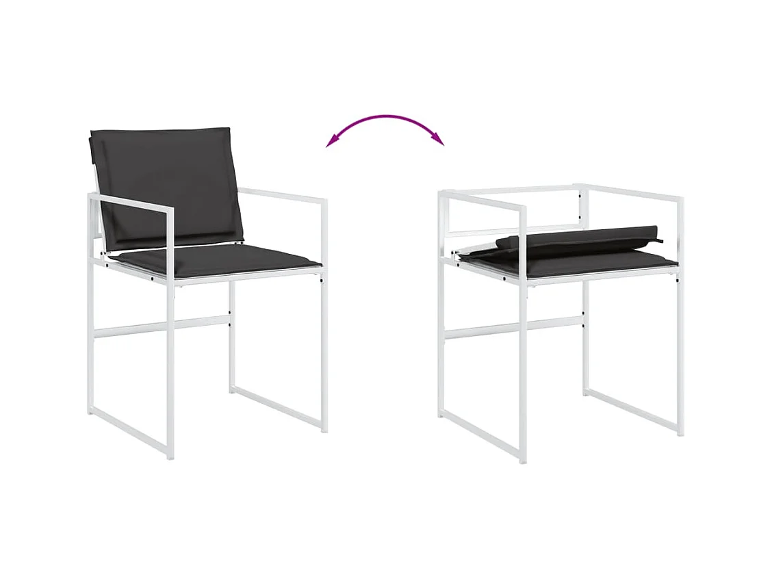 Dunkitt  Ensemble à manger de jardin avec coussins 13pcs blanc textilène