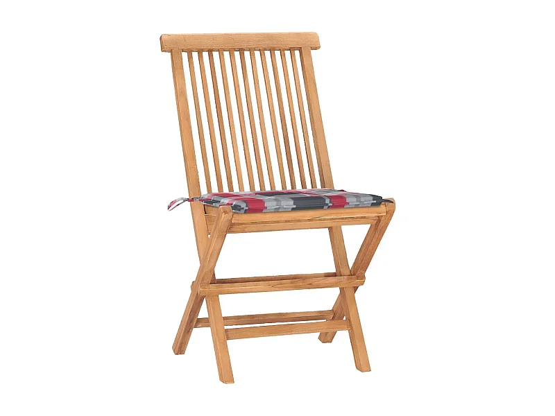 Tigard  Set comedor de jardín plegable 3 piezas madera de teca cojines