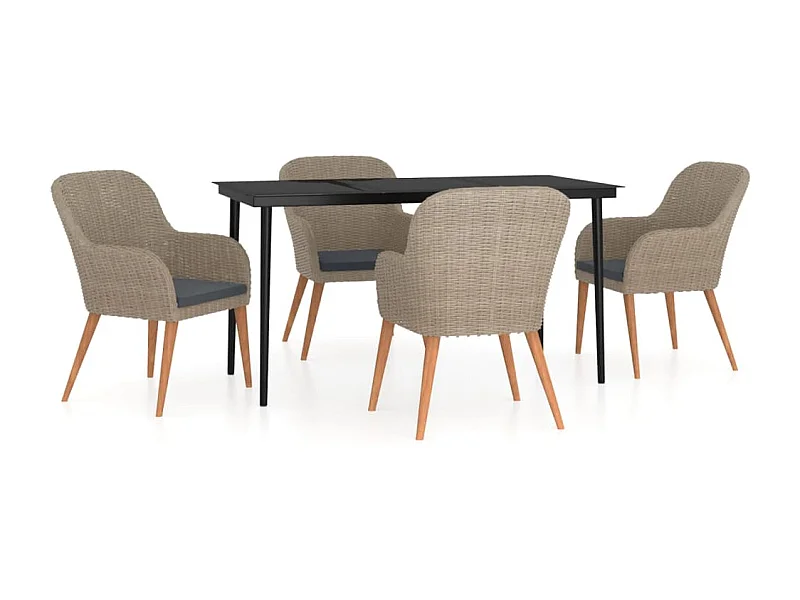 Coole  5-delige Tuinset met kussens bruin