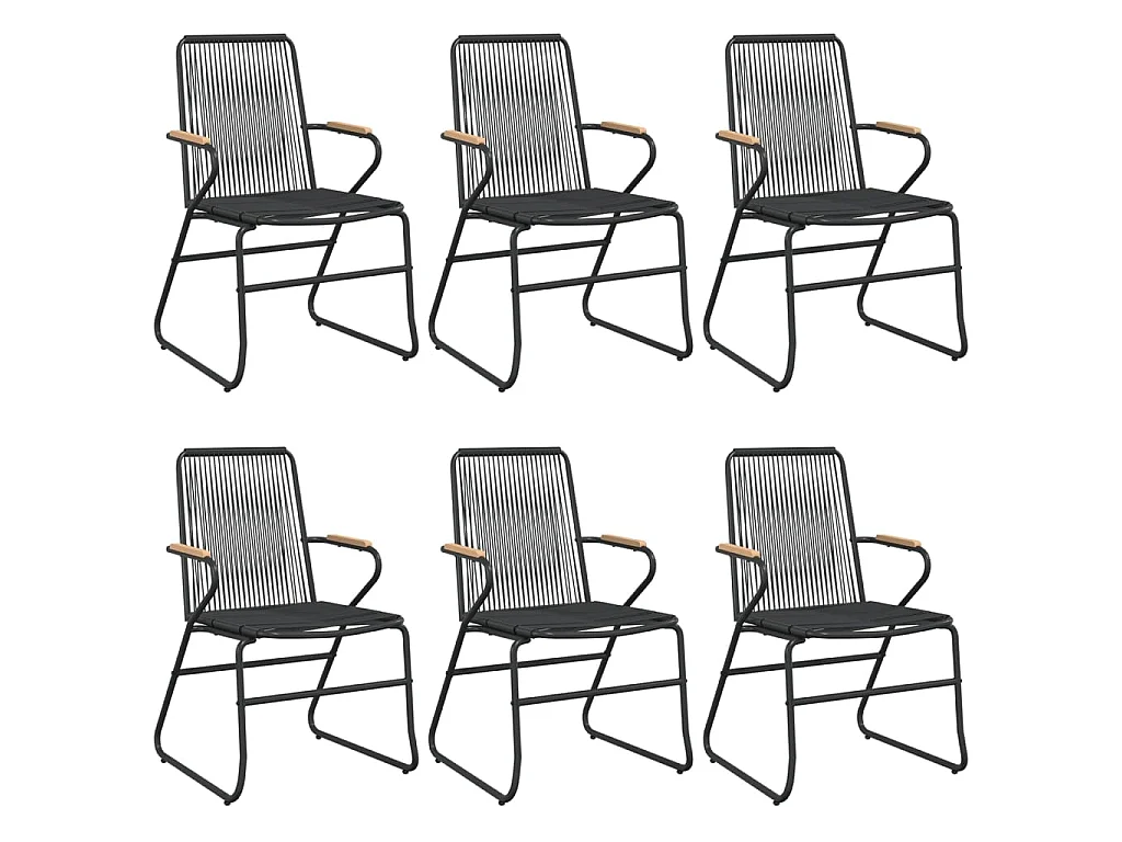 Ayisha  Juego de comedor de jardín 7 piezas ratán PVC negro