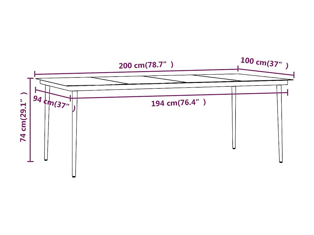 Cesarino  Ensemble à manger de jardin coussins 9 pcs Marron/noir