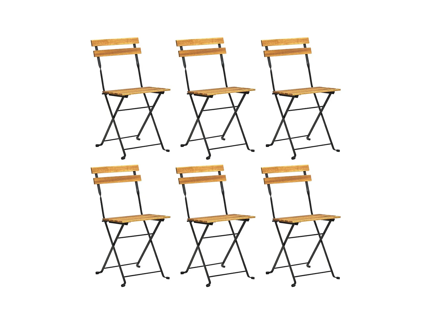 Drowes  Ensemble à manger d'extérieur pliable 7pcs Bois d'acacia solide