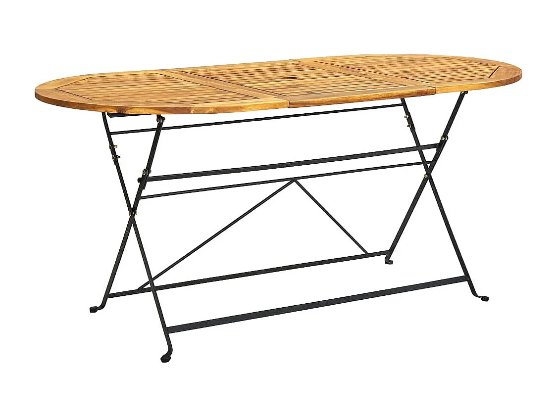 Drowes  Ensemble à manger d'extérieur pliable 7pcs Bois d'acacia solide