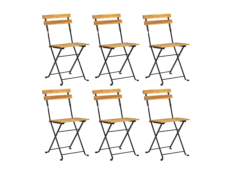 Drowes  Ensemble à manger d'extérieur pliable 7pcs Bois d'acacia solide