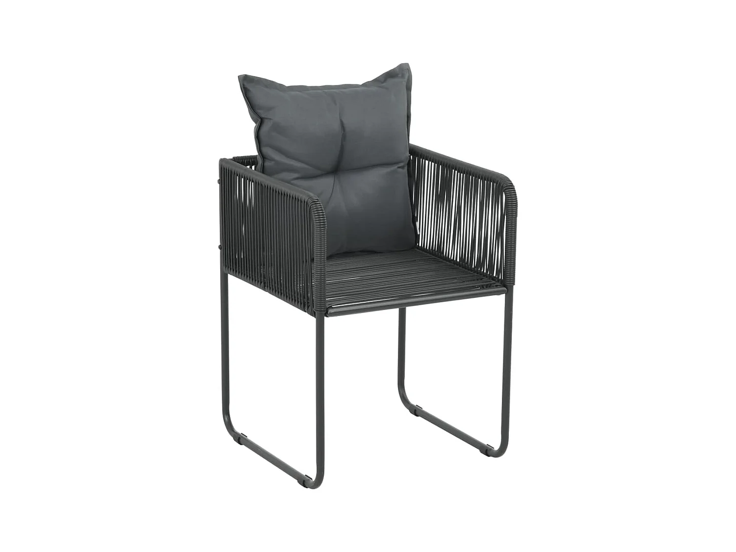 Bjornir  Ensemble à manger de jardin 3 pcs PVC résine tressée noir