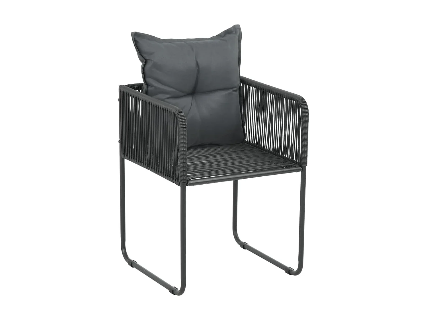 Bjornir  3-delige Tuinset PVC-rattan zwart