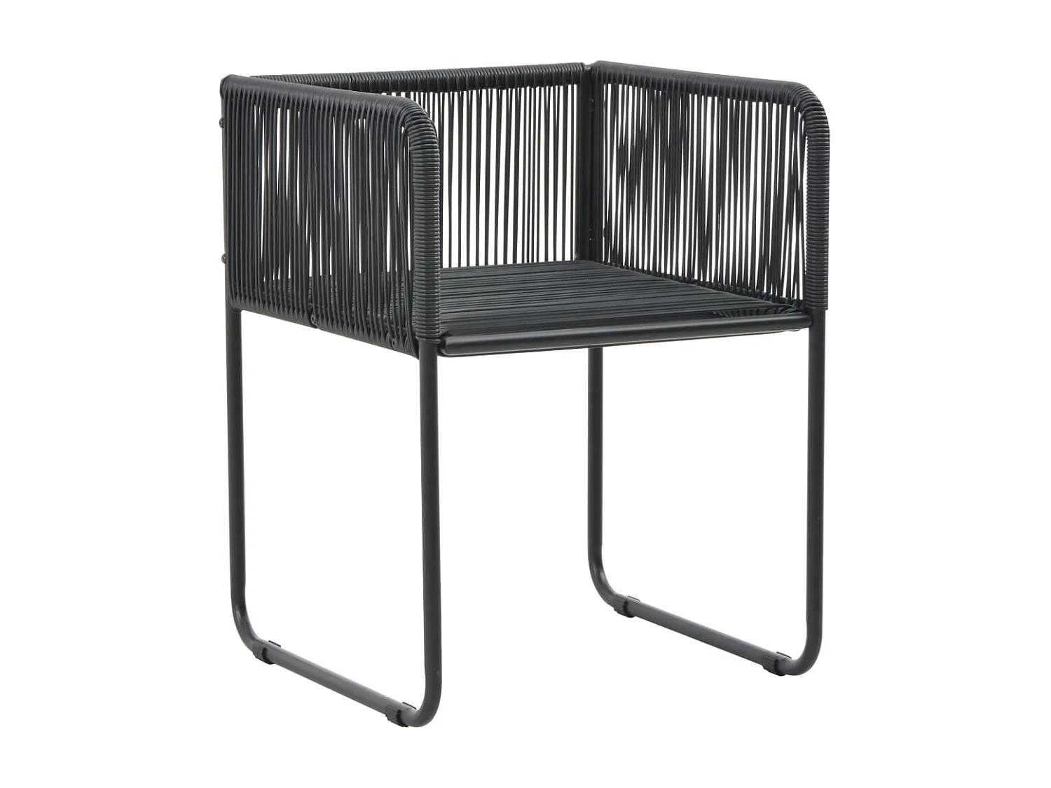 Bjornir  3-delige Tuinset PVC-rattan zwart