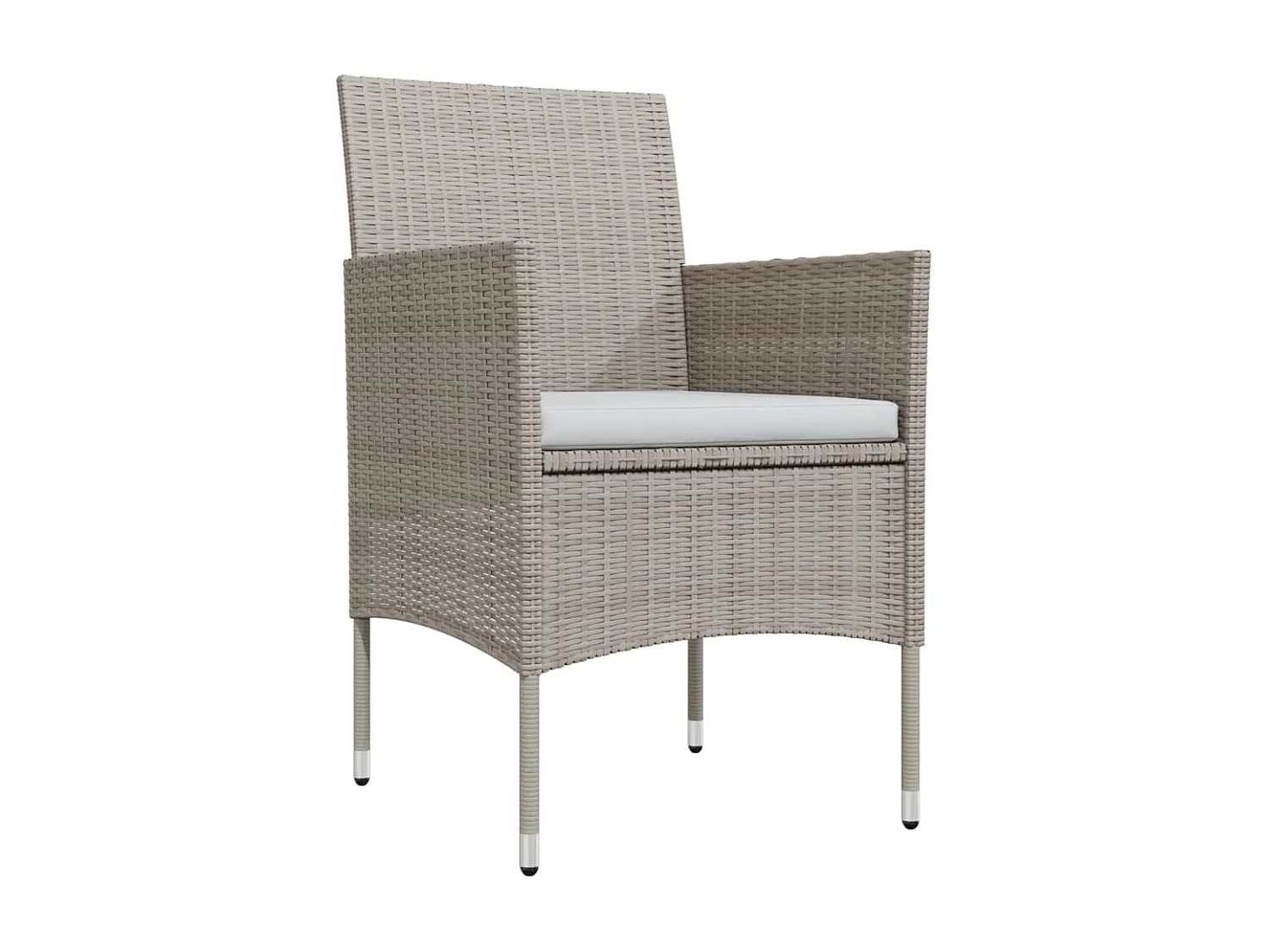 Cesarino  Ensemble à manger de jardin coussins 7 pcs Beige/noir