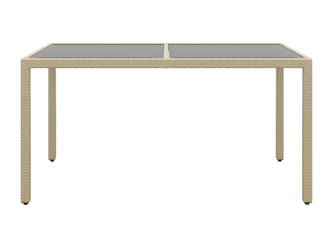 Tania  Set de comedor de jardín 7 pzas ratán sintético vidrio beige