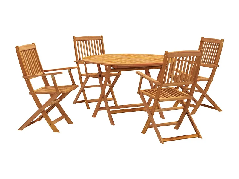 Napoleone Giovanni  Ensemble à manger de jardin 5 pcs Bois d'acacia solide