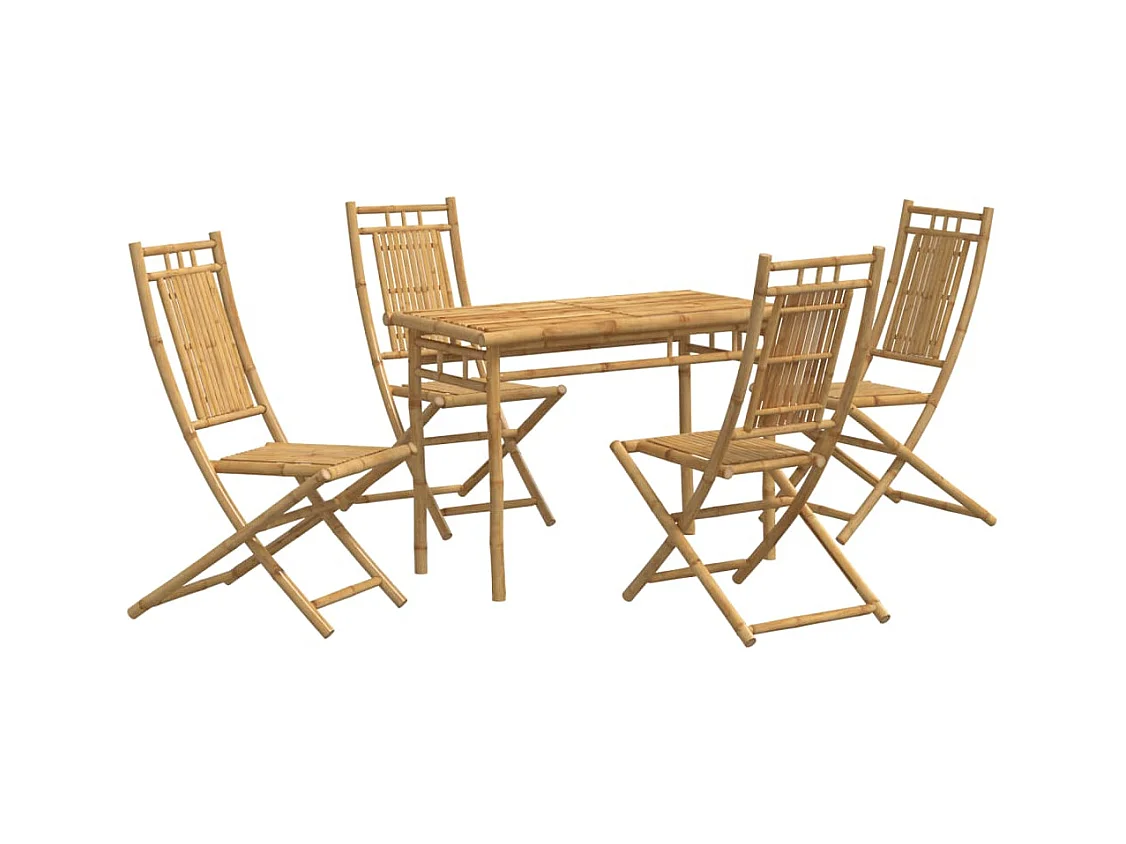 Garden Furniture -  Ensemble à manger de jardin 5 pcs bambou