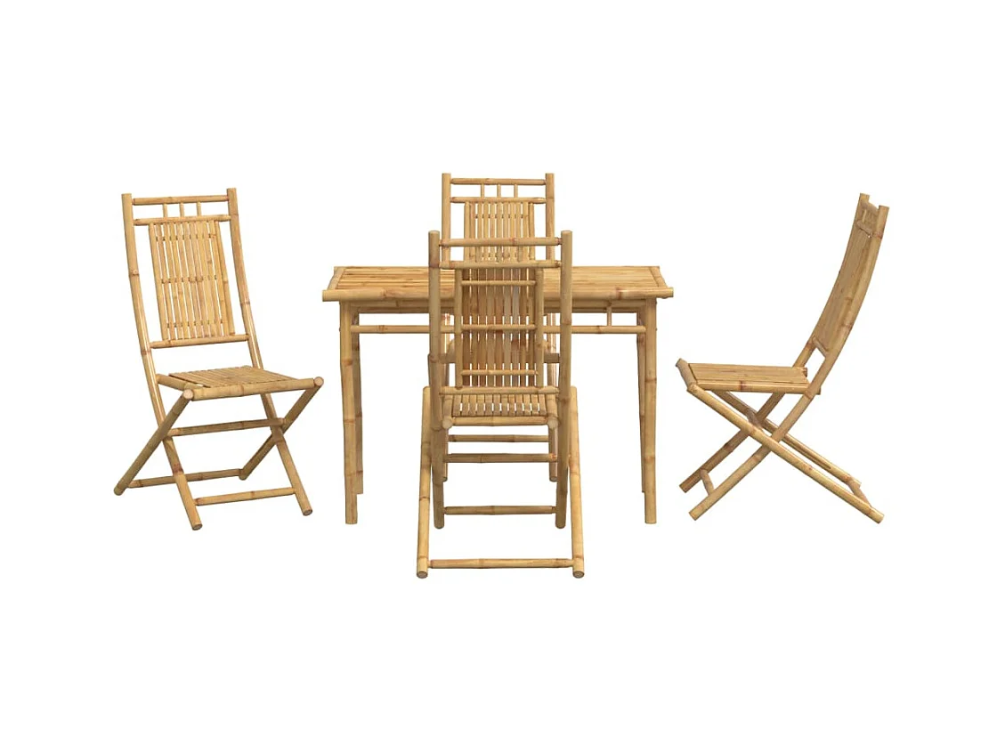 Garden Furniture -  Ensemble à manger de jardin 5 pcs bambou