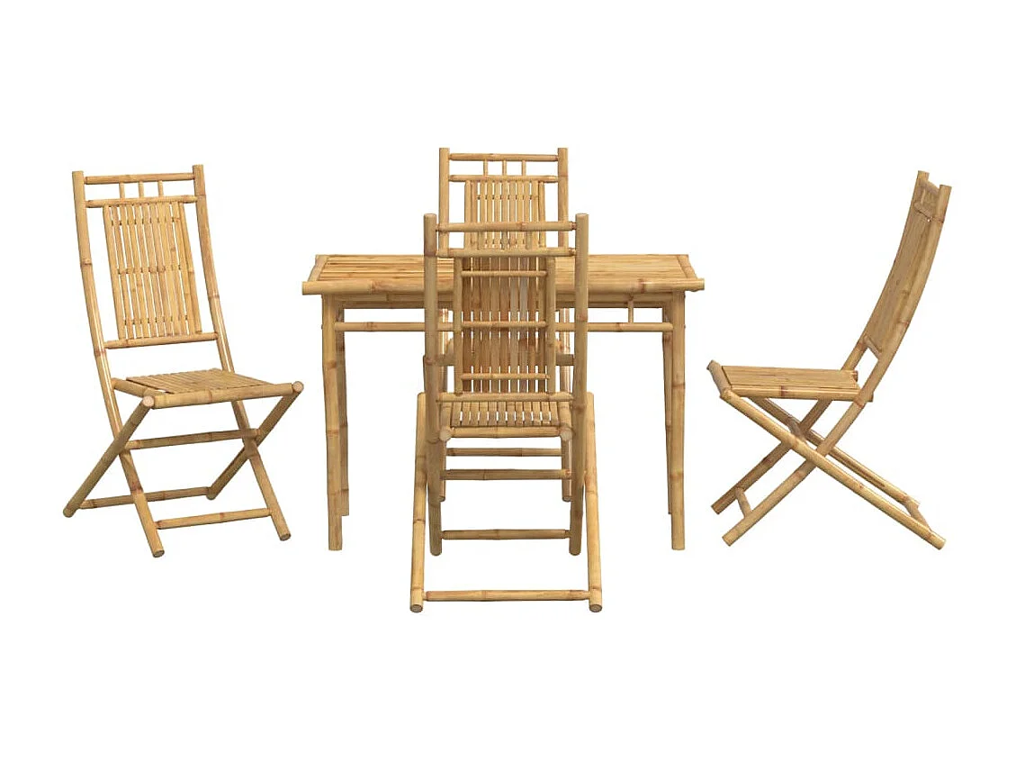 Garden Furniture -  Ensemble à manger de jardin 5 pcs bambou
