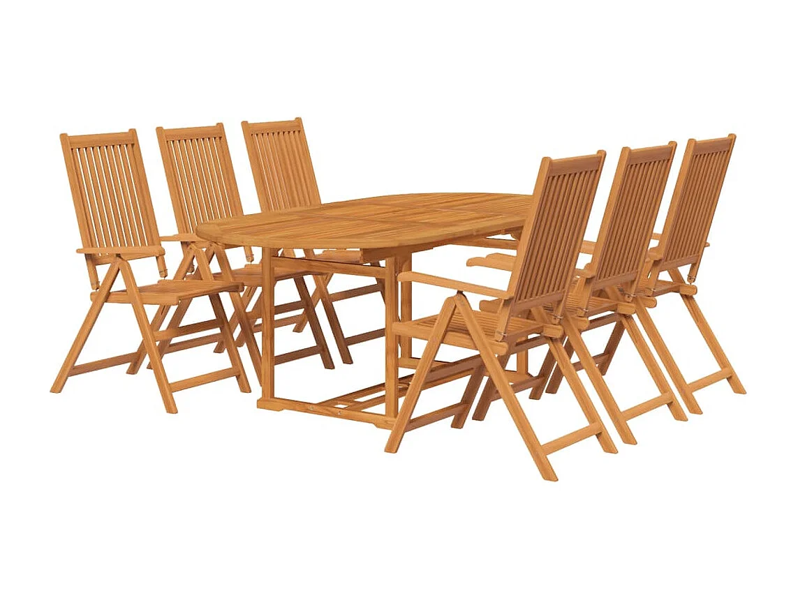 Brunello  Ensemble à manger d'extérieur 7 pcs Bois d'acacia solide