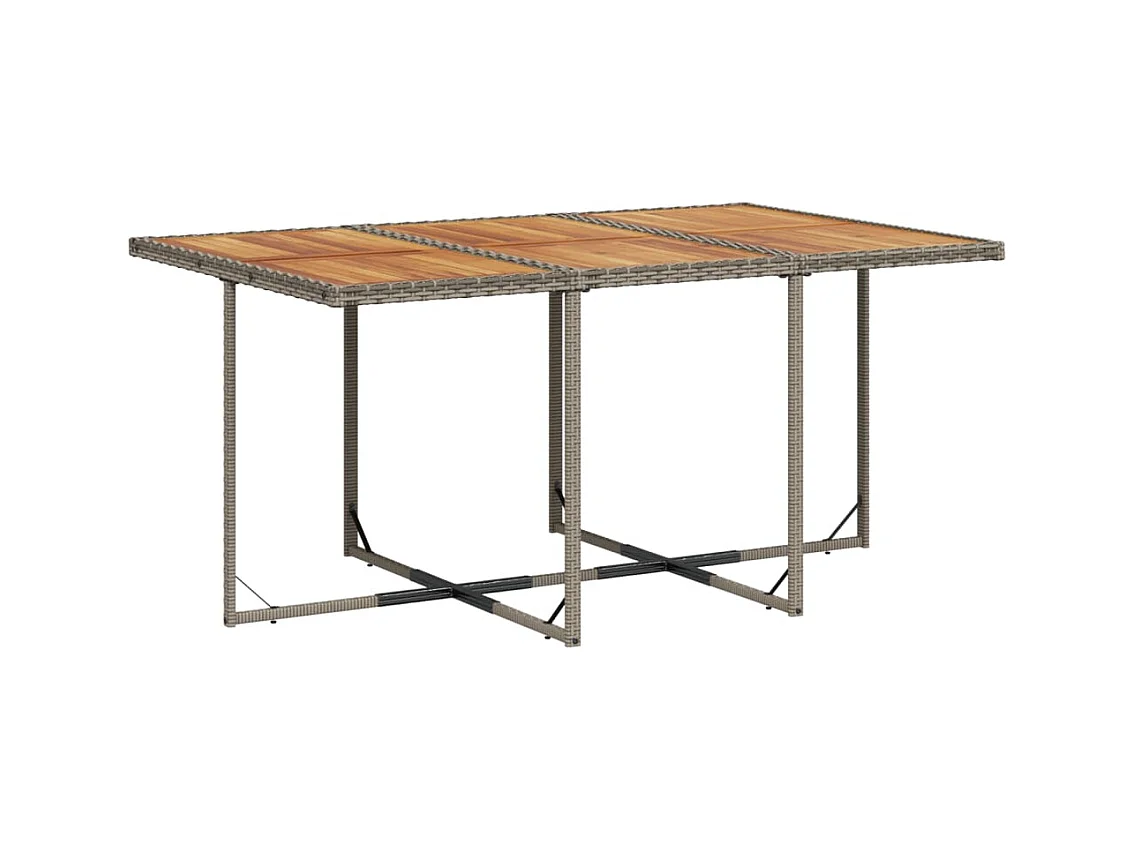 Emilia  Ensemble à manger de jardin 11pcs avec coussins gris poly rotin