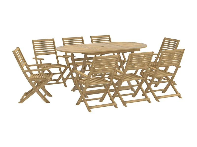 Halmstad  Ensemble à manger de jardin 9 pcs bois d'acacia solide