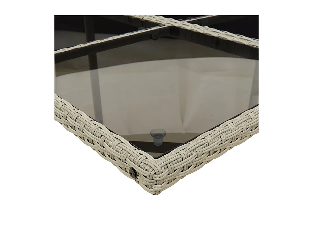 Brienne  Ensemble à manger de jardin et coussins 9 pcs gris clair rotin