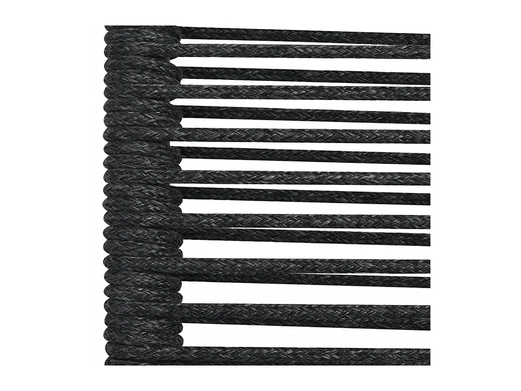 Georgia Ann  Ensemble à manger de jardin 7 pcs Noir Corde de coton et acier