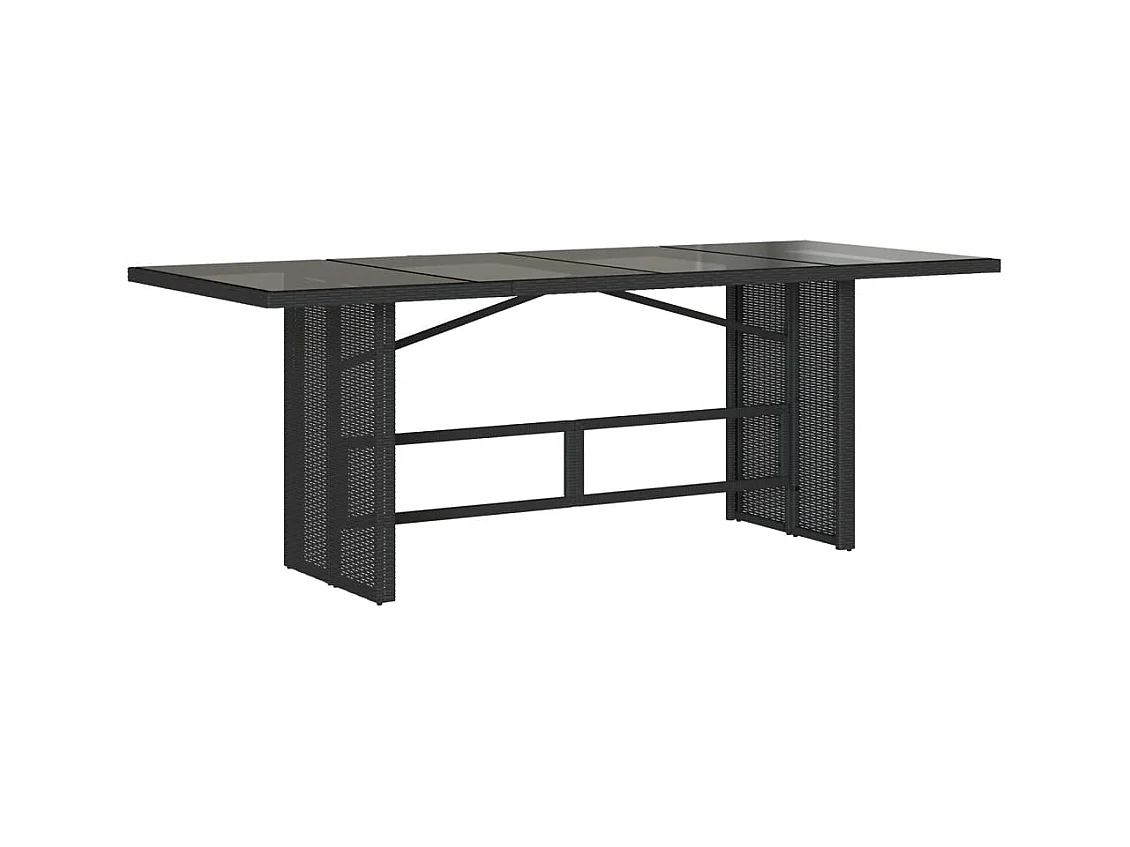 Bryndra  Ensemble à manger de jardin coussins 7pcs Noir Résine tressée