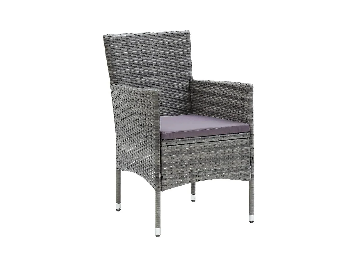 Wausau  Ensemble à manger de jardin coussins 7pcs Résine tressée Gris