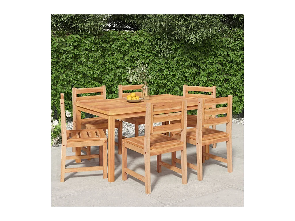 Addison Lee  Ensemble à manger de jardin 7 pcs Bois de teck solide
