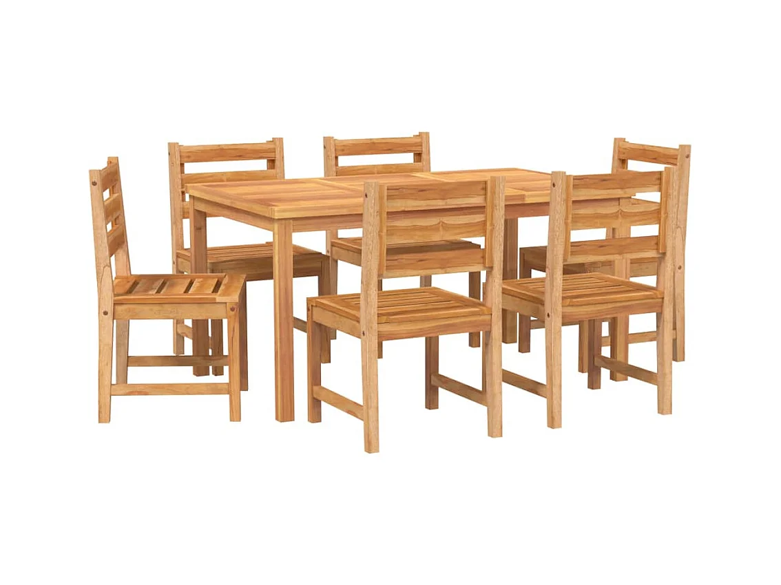 Addison Lee  Ensemble à manger de jardin 7 pcs Bois de teck solide