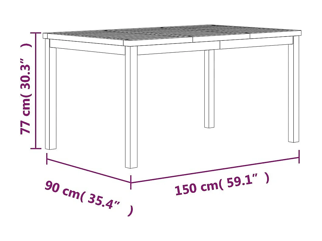 Addison Lee  Ensemble à manger de jardin 7 pcs Bois de teck solide